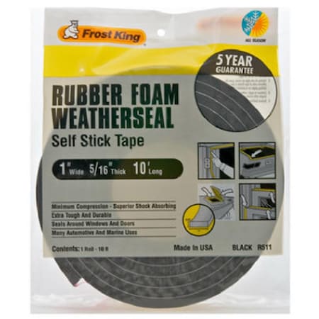 Thermwell Products Thermwell R511H Black Foam Weather-Strip Tape TH575022